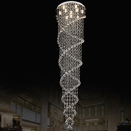Stropné lusterové svietidlá Závesné svietidlá s dvojitou špirálou K9 Crystal