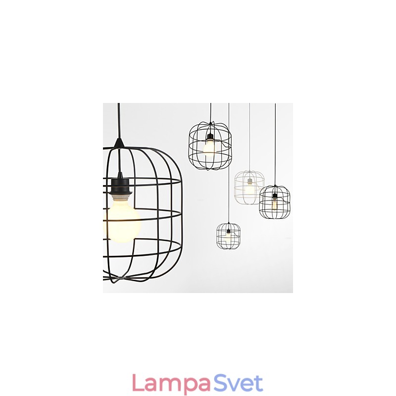 Mini umelecká závesná lampa vtáčia klietka 1 Svetlá Mordern Jednoduchosť Povrchová úprava Čierna Biela Kovová uhlíková oceľ Droplight