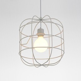 Mini umelecká závesná lampa vtáčia klietka 1 Svetlá Mordern Jednoduchosť Povrchová úprava Čierna Biela Kovová uhlíková oceľ Droplight