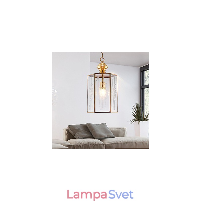 Americký vidiecky malý prívesok z medi, jediného skla