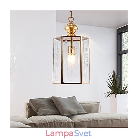 Americký vidiecky malý prívesok z medi, jediného skla