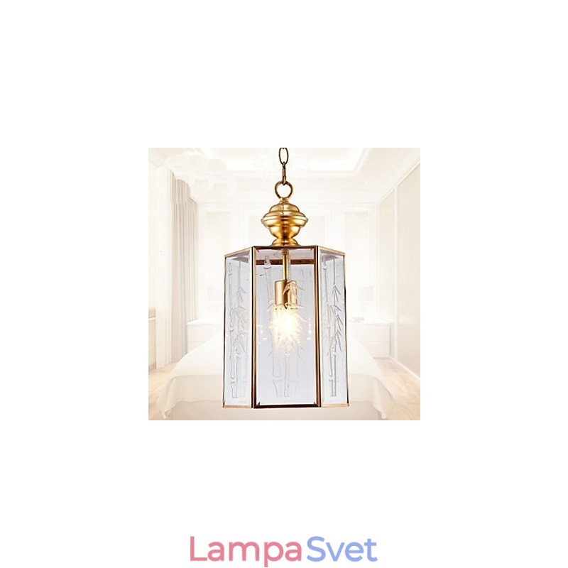 Americký vidiecky malý prívesok z medi, jediného skla