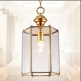 Americký vidiecky malý prívesok z medi, jediného skla