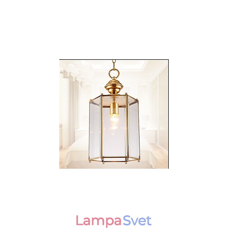 Americký vidiecky malý prívesok z medi, jediného skla