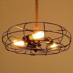 Vintage American Lron Rope Creative Industrial Fan Luster