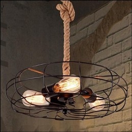 Vintage American Lron Rope Creative Industrial Fan Luster