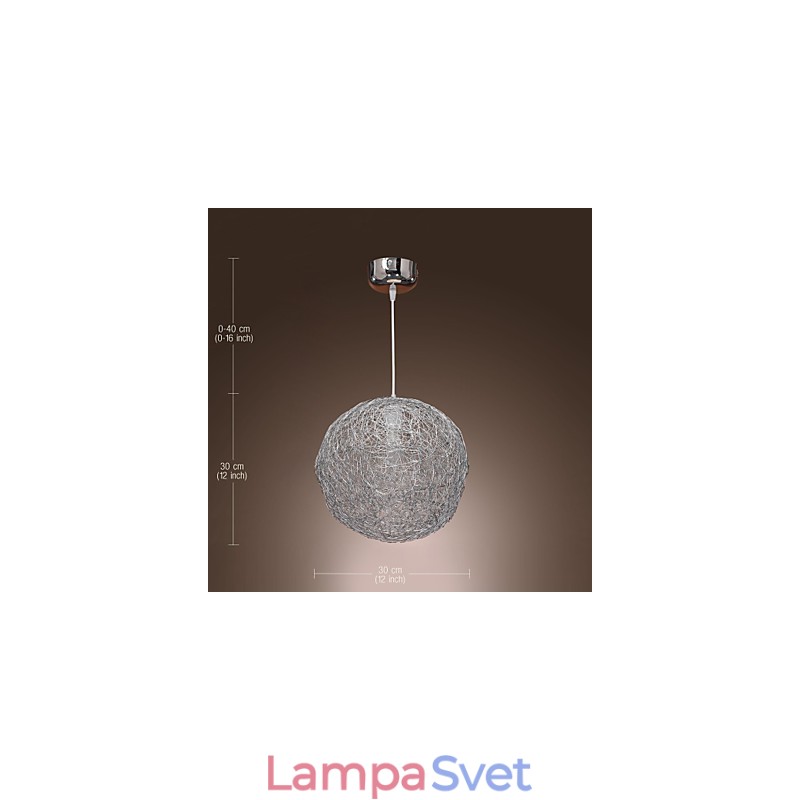 Moderné chrómové závesné svietidlo v mini štýle Globe