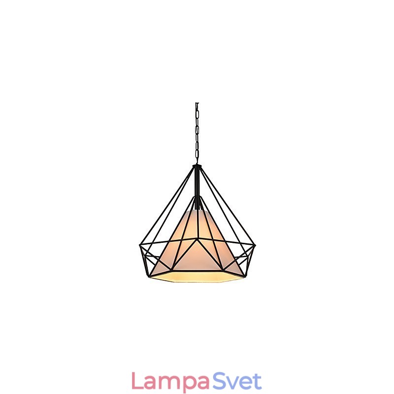 Závesná diamantová mini lampa 1 Svetlá Moderná Jednoduchosť Čiernobiela tkanina z uhlíkovej ocele