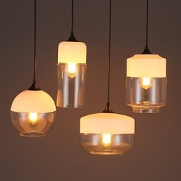 Lustrová lampa z umeleckého tepaného skla Nordic Creative Stair Shop