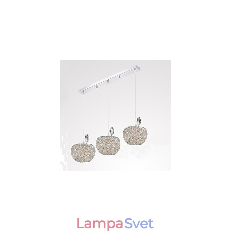 Tkaný hliníkový luster s tromi hlavovými lampami Apple