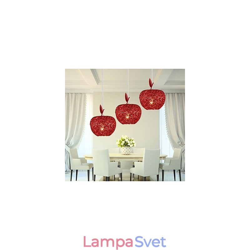 Tkaný hliníkový luster s tromi hlavovými lampami Apple