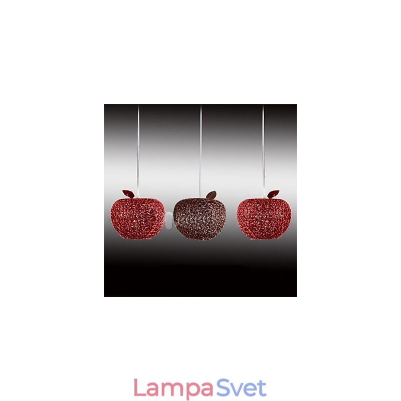 Tkaný hliníkový luster s tromi hlavovými lampami Apple