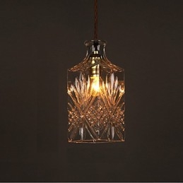 Romantická fľaša Kreatívny vyrezávaný umelecký sklenený luster Light Závesné svetlo