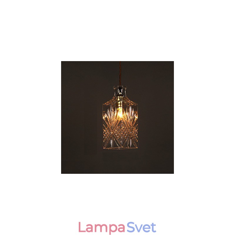 Romantická fľaša Kreatívny vyrezávaný umelecký sklenený luster Light Závesné svetlo