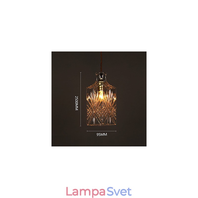 Romantická fľaša Kreatívny vyrezávaný umelecký sklenený luster Light Závesné svetlo