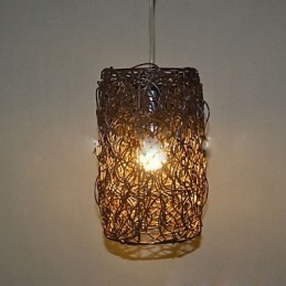 Moderná rural Cany Art tkaná ratanová jednohlavová závesná lampa
