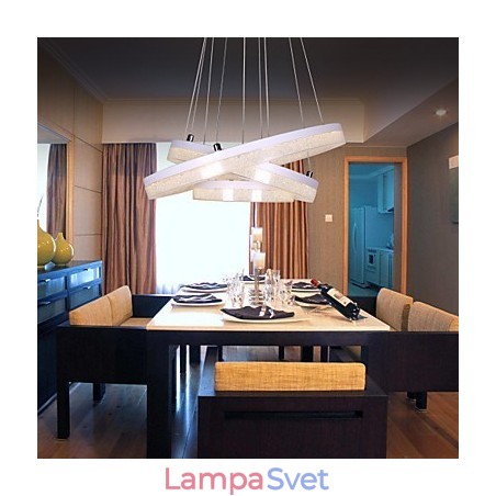 Krištáľové závesné svetlo Moderná lampa s tromi krúžkami Krištáľové závesné svetlo Moderná lampa s tromi krúžkami