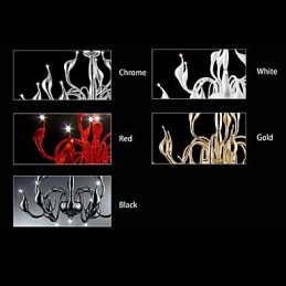 Moderný súčasný galvanicky pokovovaný kovový luster